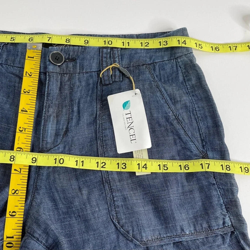 Level 99 Blue Denim Picket Tencel and Linen Trousers Size 27 NWT - Picture 7 of 13